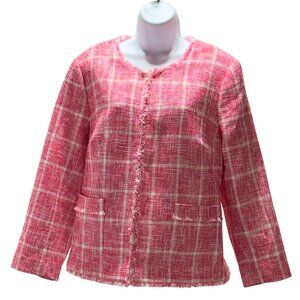 TALBOTS Women’s Jacket Pink Cotton Blend Size 14